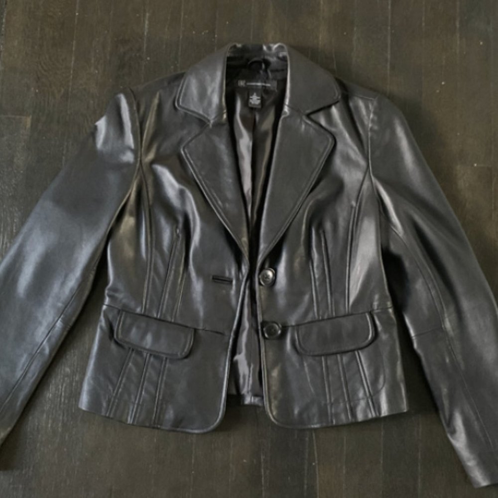INC REAL Leather Jacket Black International Cons S